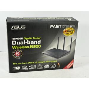 ASUS RT-N66U Gigabit Router Dual-Band Wireless-N900 WiFi Used Working
